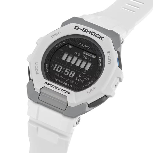 CASIO G - SHOCKCasio G - SHOCK GBD - 300 - 7ER Men's Digital Sports Watch – White Resin Band, Bluetooth, Step TrackerWATCHESEcecile