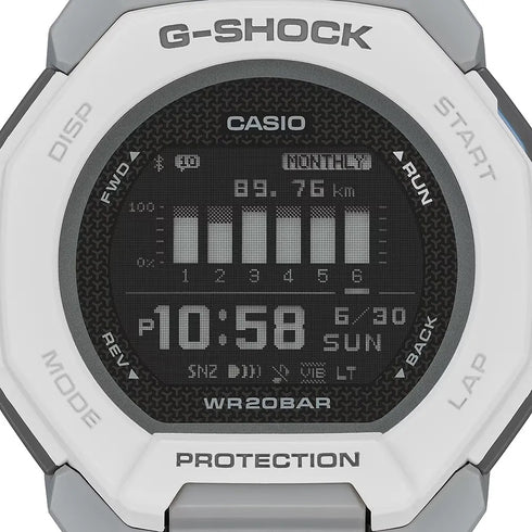CASIO G - SHOCKCasio G - SHOCK GBD - 300 - 7ER Men's Digital Sports Watch – White Resin Band, Bluetooth, Step TrackerWATCHESEcecile