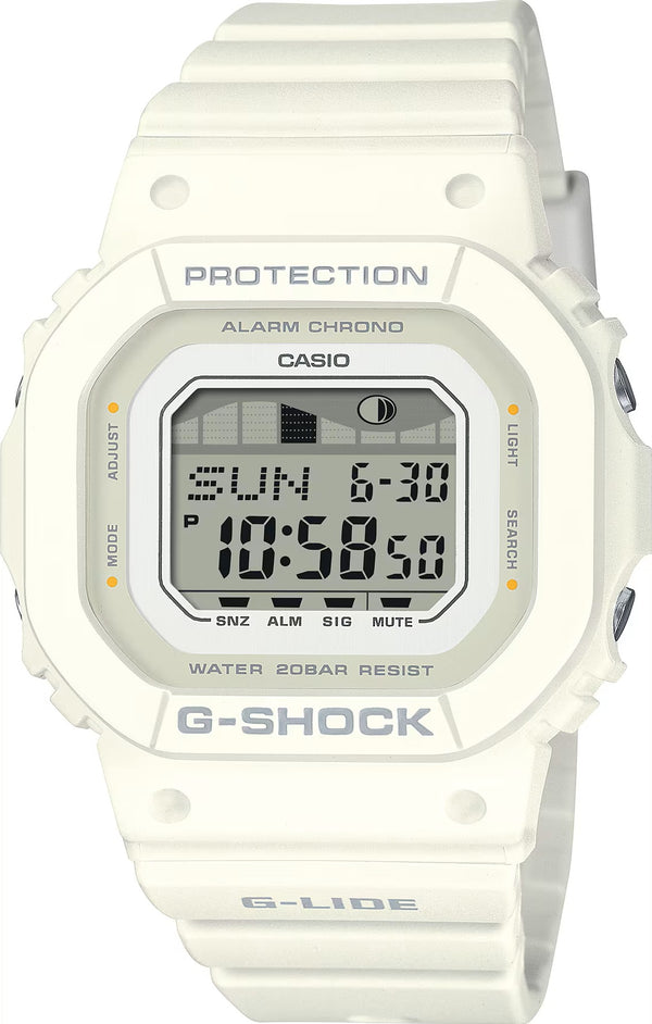 CASIO & VINTAGECasio G - Shock GLX - S5600 - 7BER Unisex Digital Watch - White Resin Band, Tide & Moon DataWATCHESEcecile