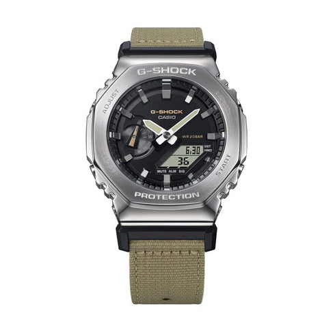 CASIO G - SHOCKCasio G - SHOCK GM - 2100C - 5AER Men's Analog - Digital Watch – Metal Bezel, Beige Fabric Strap, 200M Water ResistanceWATCHESEcecile