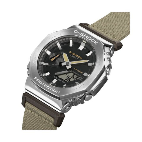 CASIO G - SHOCKCasio G - SHOCK GM - 2100C - 5AER Men's Analog - Digital Watch – Metal Bezel, Beige Fabric Strap, 200M Water ResistanceWATCHESEcecile
