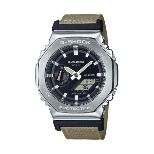 CASIO G - SHOCKCasio G - SHOCK GM - 2100C - 5AER Men's Analog - Digital Watch – Metal Bezel, Beige Fabric Strap, 200M Water ResistanceWATCHESEcecile