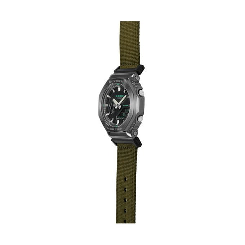 CASIO G - SHOCKCasio G - SHOCK GM - 2100CB - 3AER Men's Watch - 44.5mm, Black Resin Case with Stainless Steel Bezel, Green Fabric StrapWATCHESEcecile
