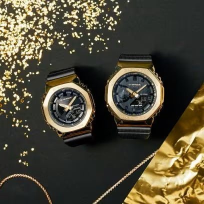 CASIO G - SHOCKCasio G - SHOCK GM - 2100G - 1A9ER Men's Analog - Digital Watch - Black Resin Strap with Gold Ion - Plated BezeWATCHESEcecile
