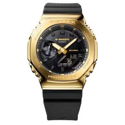 CASIO G - SHOCKCasio G - SHOCK GM - 2100G - 1A9ER Men's Analog - Digital Watch - Black Resin Strap with Gold Ion - Plated BezeWATCHESEcecile