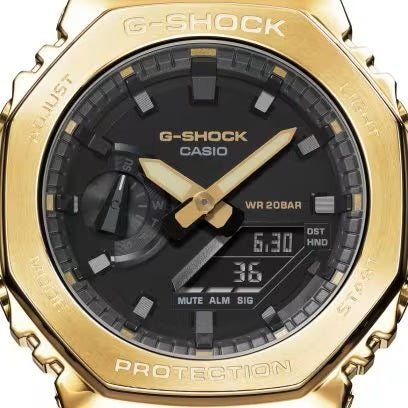CASIO G - SHOCKCasio G - SHOCK GM - 2100G - 1A9ER Men's Analog - Digital Watch - Black Resin Strap with Gold Ion - Plated BezeWATCHESEcecile