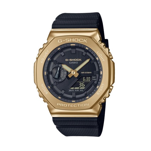 CASIO G - SHOCKCasio G - SHOCK GM - 2100G - 1A9ER Men's Analog - Digital Watch - Black Resin Strap with Gold Ion - Plated BezeWATCHESEcecile