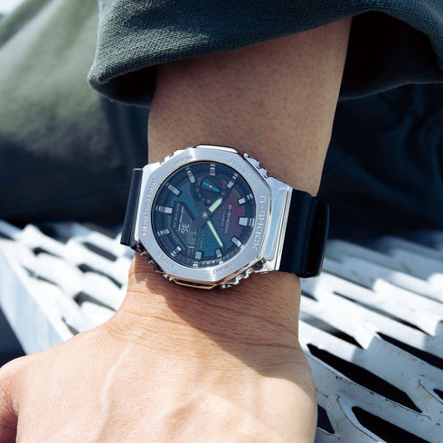 CASIO G - SHOCKCasio G - SHOCK GM - 2100RW - 1AER Men's Watch – Rainbow Brick Dial, Metal BezelWATCHESEcecile