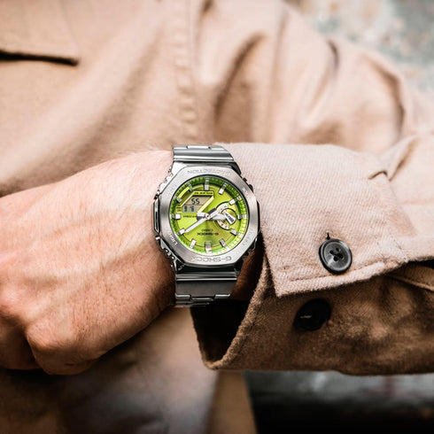 CASIO G - SHOCKCasio G - SHOCK GM - 2110D - 3AER Men's Analog - Digital Watch - Lime Green Stainless SteelWATCHESEcecile