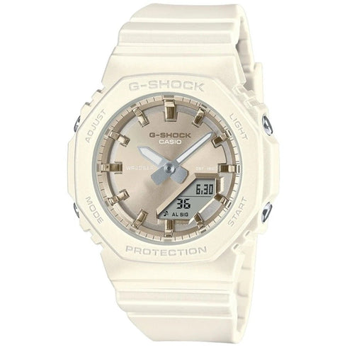 CASIO G - SHOCKCasio G - Shock GMA - P2100ST - 7AER Women's Analog - Digital Watch – White Resin Band, Pearlescent Finish, Bio - Based Materials, Water ResistantWATCHESEcecile