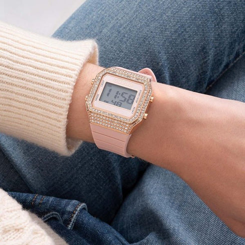 GUESSGuess Zoom GW0430L3 Women's Rose Gold Digital Watch with Pink Silicone StrapWATCHESEcecile