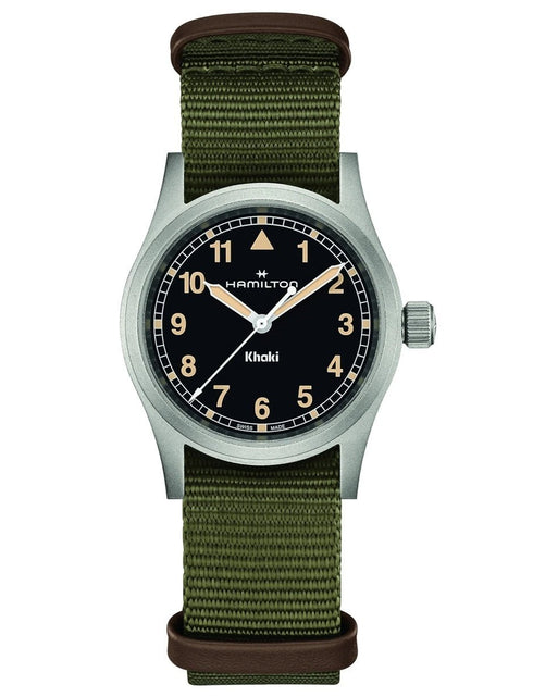 HAMILTONHamilton Khaki Field Quartz H69301930 - 33mm Stainless Steel, Black Dial, Green NATO StrapWATCHESEcecile