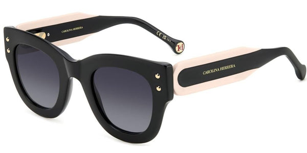 CAROLINA HERRERACarolina Herrera HER 0222/S 3H2 - 9O 47 Women's Sunglasses - Black & Pink Frame, Grey Gradient LensesEYEWEAREcecile