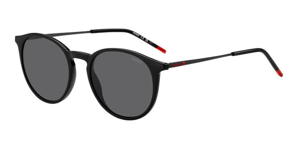 BOSSHUGO HG 1286/S OIT - IR Unisex Round Sunglasses - Black/Red Frame, Grey LensesEYEWEAREcecile