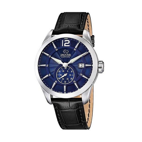 JAGUARJaguar Men's Swiss Quartz Watch - Model J663/2, Stainless Steel Case, Blue Dial, Black Leather StrapWATCHESEcecile
