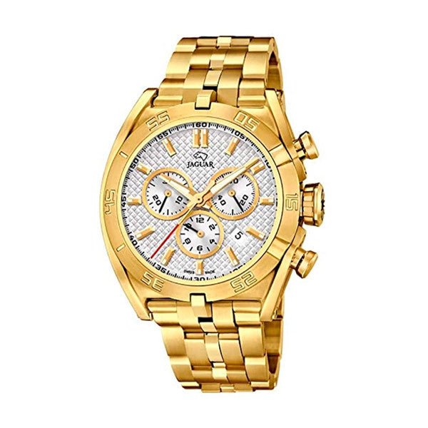 JAGUARJaguar Men's Swiss Quartz Chronograph Watch - Model J853/1, Gold - Tone Stainless Steel Case, White Dial, Sapphire CrystalWATCHESEcecile