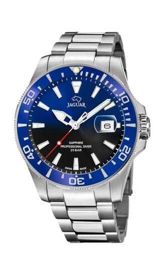 JAGUARJaguar Men's Swiss Quartz Professional Diver Watch - Model J860/5, Stainless Steel Case, Blue Dial, Sapphire CrystalWATCHESEcecile