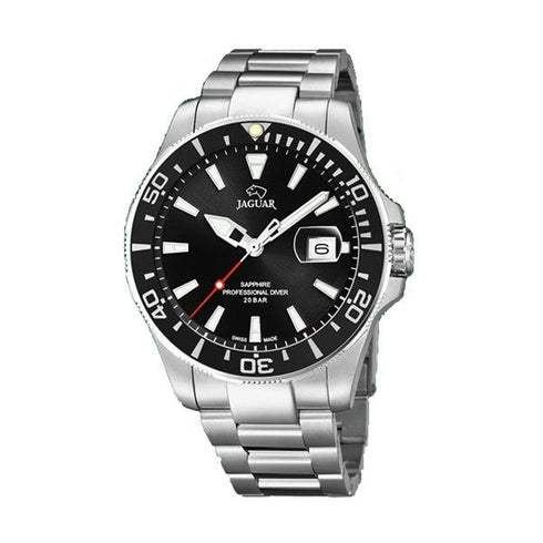 JAGUARJaguar Men's Swiss Quartz Professional Diver Watch - Model J860/D, Stainless Steel Case, Black Dial, Sapphire CrystalWATCHESEcecile