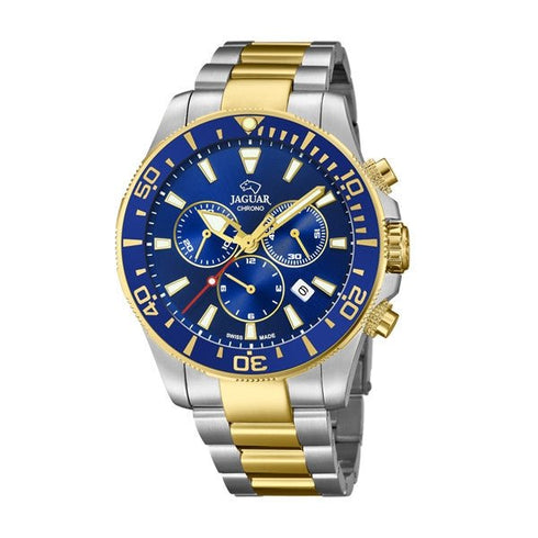 JAGUARJaguar Men's Swiss Quartz Chronograph Watch - Model J862/1, Two - Tone Stainless Steel Case, Blue Dial, Sapphire CrystalWATCHESEcecile