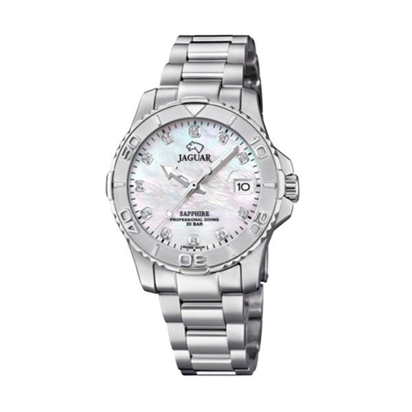 JAGUARJaguar Women's Swiss Quartz Diver Watch - Model J870/1, Stainless Steel, Mother - of - Pearl DialWATCHESEcecile