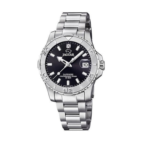 JAGUARJaguar Executive J870/4 Women's Diver Watch – Stainless Steel, Black DialWATCHESEcecile