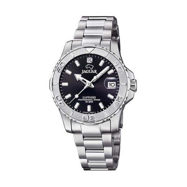 JAGUARJaguar Executive J870/4 Women's Diver Watch – Stainless Steel, Black DialWATCHESEcecile