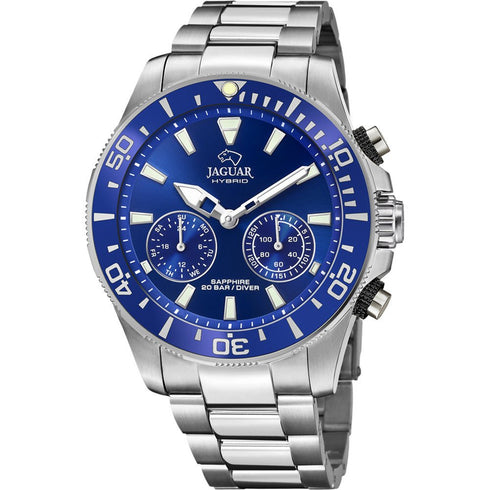 JAGUARJaguar Men's Hybrid Smartwatch - Model J888/1, Stainless Steel, Blue DialWATCHESEcecile