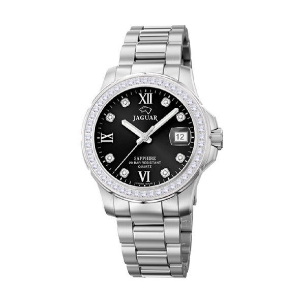 JAGUARJaguar J892/4 Women's Watch - Stainless Steel Bracelet, Black DialWATCHESEcecile