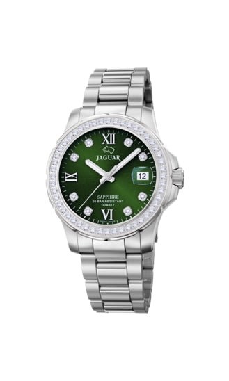 JAGUARJaguar J892/5 Women's Executive Diver Watch - Stainless Steel Bracelet, Green DialWATCHESEcecile