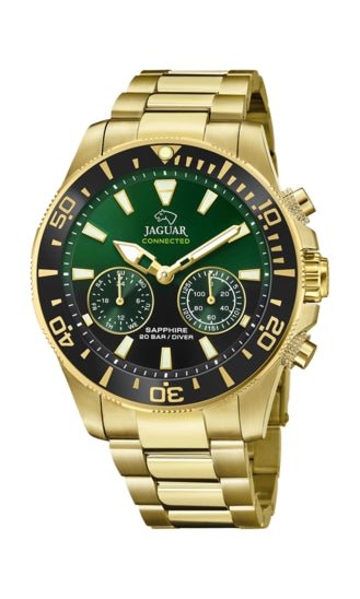 JAGUARJaguar J899/5 Hybrid Diver Men's Watch - Gold Stainless Steel, Green DialWATCHESEcecile