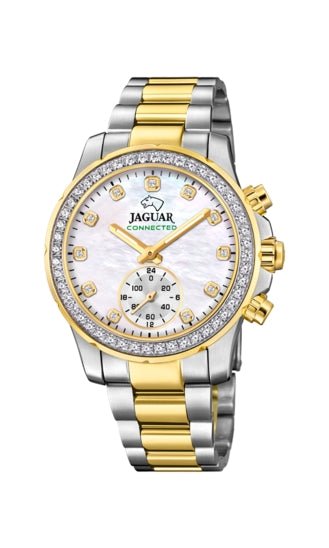 JAGUARJaguar Connected J982/1 Women's Hybrid Smartwatch – Two - Tone Stainless Steel with Mother - of - Pearl DialWATCHESEcecile