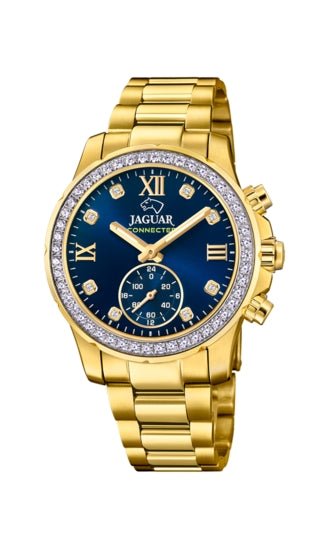 JAGUARJaguar Connected J983/3 Women's Hybrid Smartwatch - Gold Stainless Steel with Blue DialWATCHESEcecile