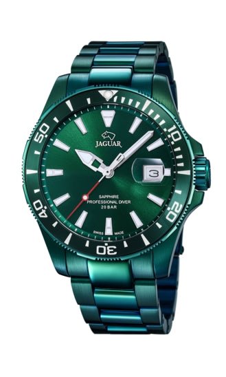 JAGUARJaguar Executive J988/1 Men's Diver Watch – Green PVD Stainless Steel, Sapphire CrystalWATCHESEcecile