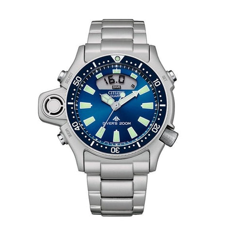 CITIZENCitizen JP2000 - 67L Men's Promaster Aqualand Diver's Watch, Blue Dial, Stainless Steel BraceletWATCHESEcecile