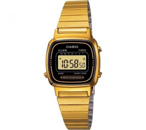 CASIO & VINTAGECasio LA - 670WGA - 1DF Women's Retro Digital Watch - Gold Stainless Steel BraceletWATCHESEcecile