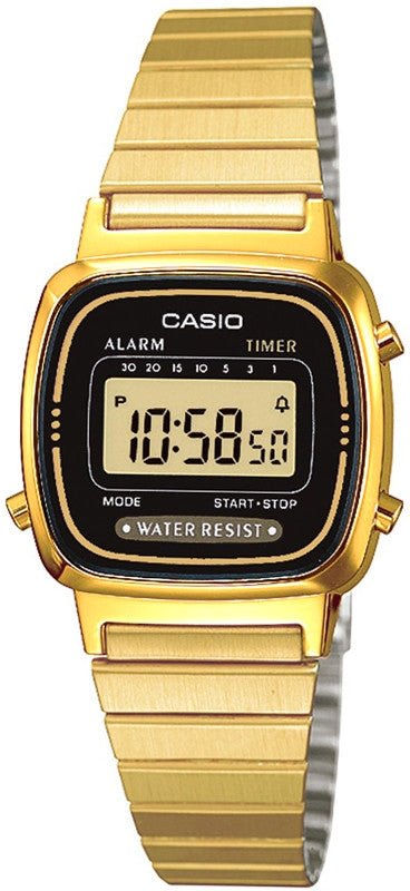 CASIO & VINTAGECasio Vintage LA670WEGA - 1EF Women's Watch - Gold Dial, Stainless Steel BraceletWATCHESEcecile