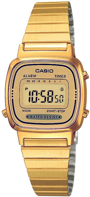 CASIO & VINTAGECasio LA670WEGA - 9EF Women's Digital Watch – Gold - Tone Stainless Steel Band, Retro Design, Alarm, Water ResistantWATCHESEcecile