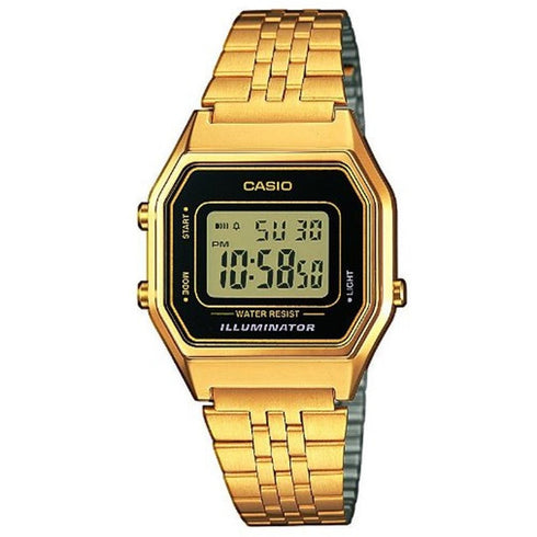 CASIO & VINTAGECasio LA680WEGA - 1ER Women's Digital Watch - Gold - Tone, Black DialWATCHESEcecile