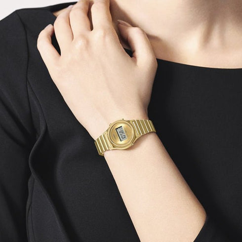 CASIO & VINTAGECasio LA700WEG - 9AEF Vintage Mini Watch - Gold Dial, Gold Stainless Steel Mesh BandWATCHESEcecile