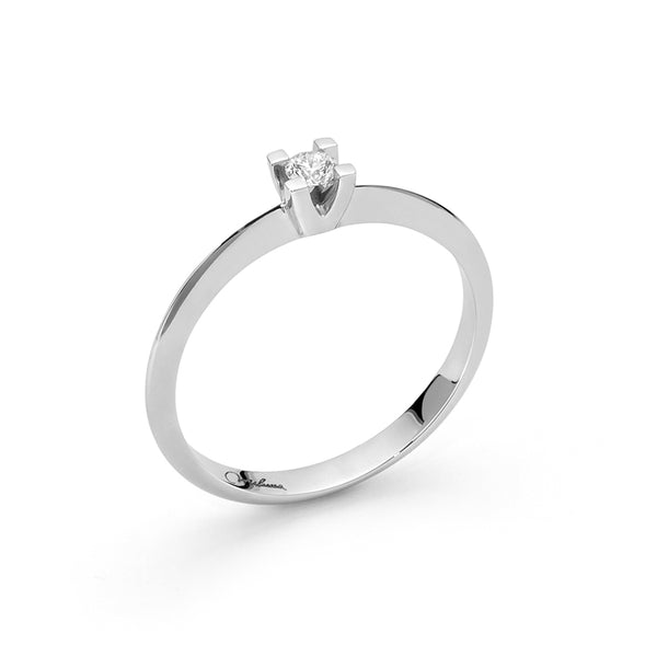 MILUNAMiluna LID3265 - 008G7 Women's Solitaire Ring - 18K White Gold with 0.08ct DiamondJEWELRYEcecile