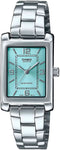 CASIO & VINTAGECasio LTP - 1234DD - 2ADF Women’s 32 mm Quartz Watch – Aqua Blue Dial, Stainless Steel Bracelet, Water‑ResistantWATCHESEcecile