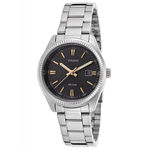 CASIO & VINTAGECasio LTP - 1302D - 1A2VDF Women's Analog Watch – Black Dial with Stainless Steel BraceletWATCHESEcecile