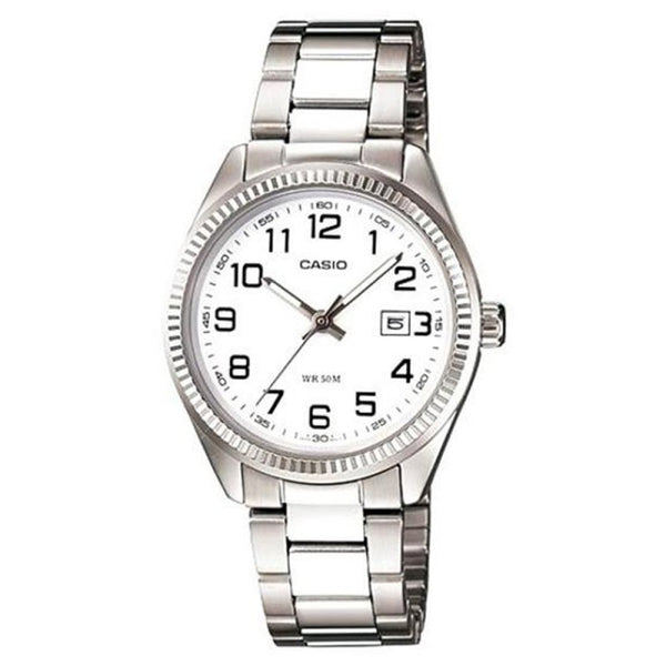 CASIO & VINTAGECasio LTP - 1302D - 7BVDF Women's Analog Watch - Stainless Steel Band, White DialWATCHESEcecile