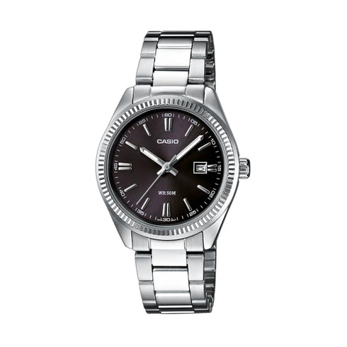 CASIO & VINTAGECasio LTP - 1302PD - 1A1VEG Women's Watch - Black Dial, Stainless Steel BraceletWATCHESEcecile
