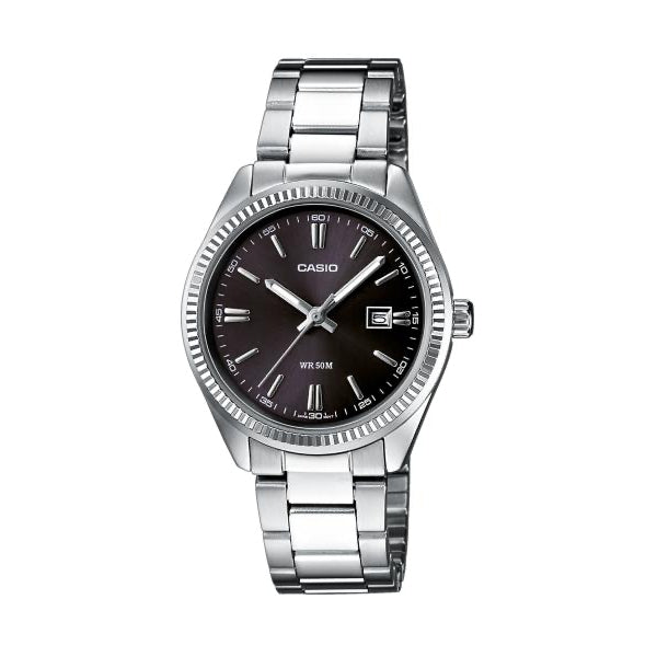 CASIO & VINTAGECasio LTP - 1302PD - 1A1VEG Women's Watch - Black Dial, Stainless Steel BraceletWATCHESEcecile