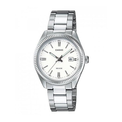 CASIO & VINTAGECasio LTP - 1302PD - 7A1VEG Women's Watch - White Dial, Stainless Steel BraceletWATCHESEcecile