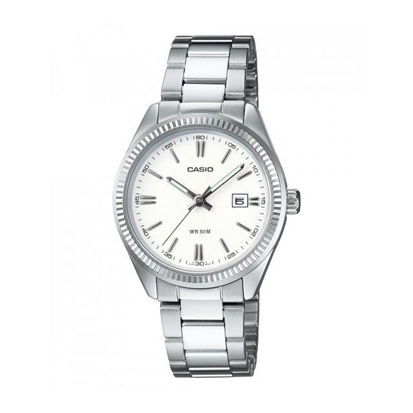 CASIO & VINTAGECasio LTP - 1302PD - 7A1VEG Women's Watch - White Dial, Stainless Steel BraceletWATCHESEcecile