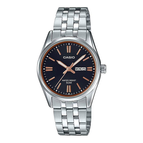 CASIO & VINTAGECasio LTP - 1335D - 1A2VDF Women's Watch - Black Dial, Stainless Steel BraceletWATCHESEcecile