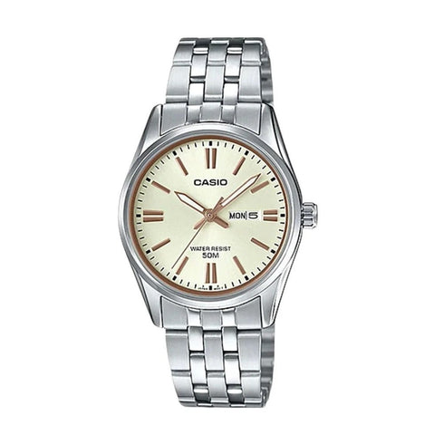 CASIO & VINTAGECasio LTP - 1335D - 9AVDF Women's Watch - Champagne Dial, Stainless Steel BraceletWATCHESEcecile