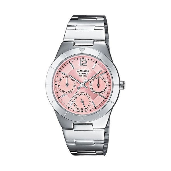 CASIO & VINTAGECasio Women's Analog Watch LTP - 2069D - 4AVEG - 31mm Stainless Steel Case, Pink Dial, Day - Date Display, 50m Water ResistanceWATCHESEcecile